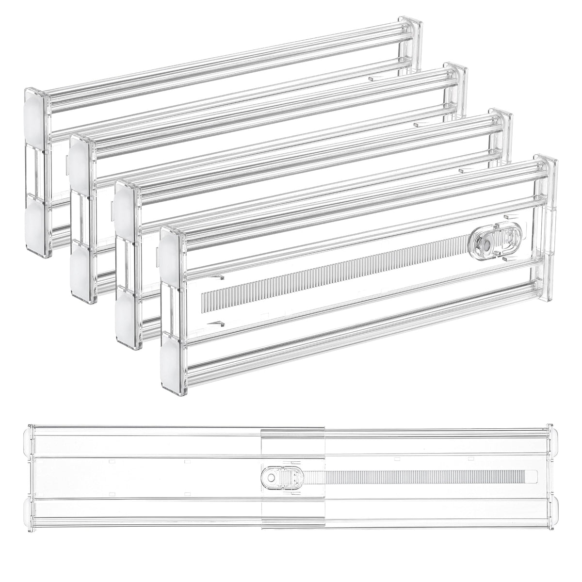 Vtopmart 4" Regular Upgrade Drawer Dividers for Clothes, 12.8"-22.3" 8 Pack