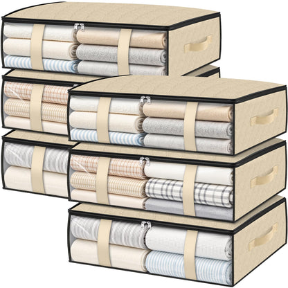 3 Pack Storage Bags, 40L Clothes Storage Containers, Foldable Storage Bins