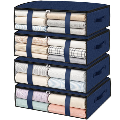 3 Pack Storage Bags, 40L Clothes Storage Containers, Foldable Storage Bins