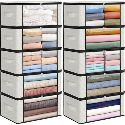 Fab totes 6 Pack Storage Bags for Clothes Blanket Storage Bins with Lids