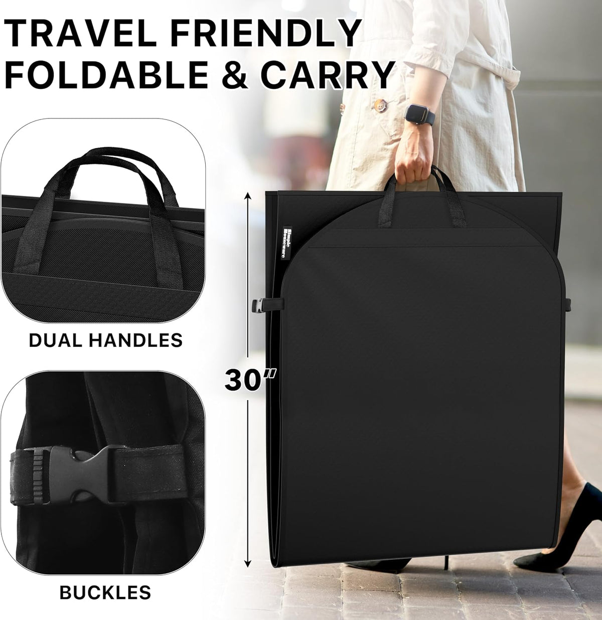 Simple Houseware 60" Travel Garment Bag, Heavy Duty Suit Bag