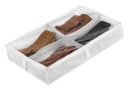 Whitmor Underbed Boot Storage Bag, 4 Sections, 23" x 37", Gray 2 Pack