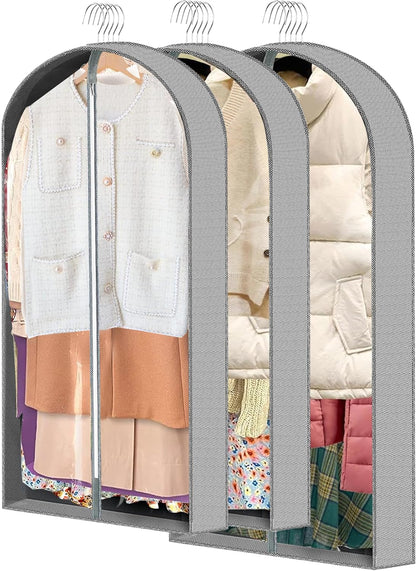 3 Pcs Garment Bags,40" & 50" PVEA Breathable Dust Cover,Dress Bag