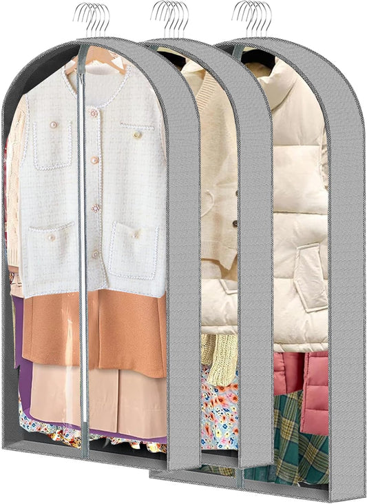 3 Pcs Garment Bags,40" & 50" PVEA Breathable Dust Cover,Dress Bag