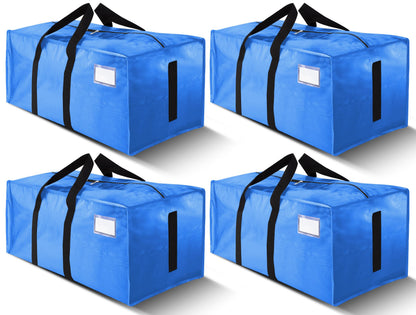 HOMESURE Supports 200lbs Heavy Duty Moving Bags - Strong Zipper & Wrap-Around Handles - Water-Resistant Storage Totes, Durable Alternative to Moving Boxes - 8 Pack - Semi-Transparent