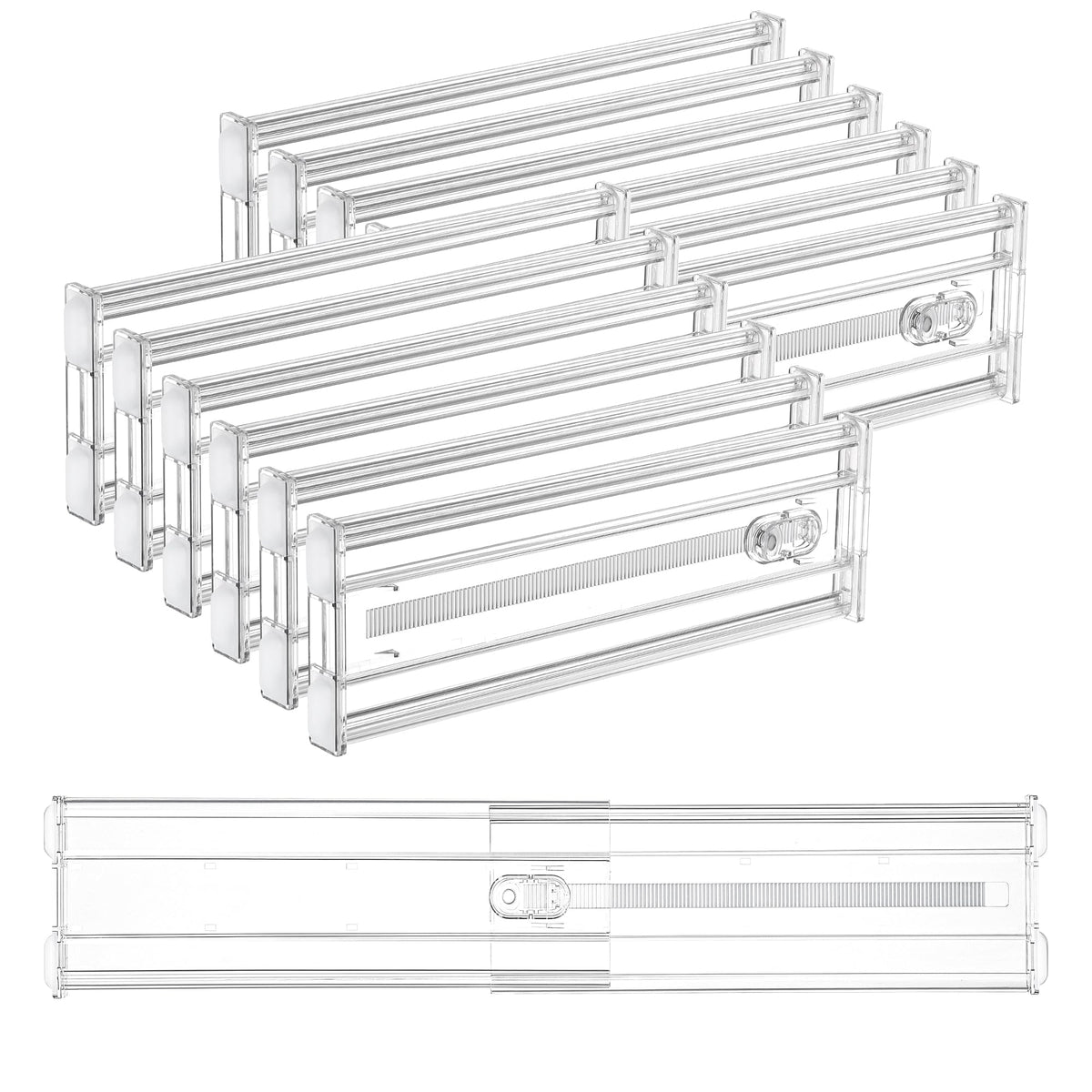 Vtopmart 2.36" Drawer Dividers with Expandable Inserts, 12.8"-22.3", 8 Pack