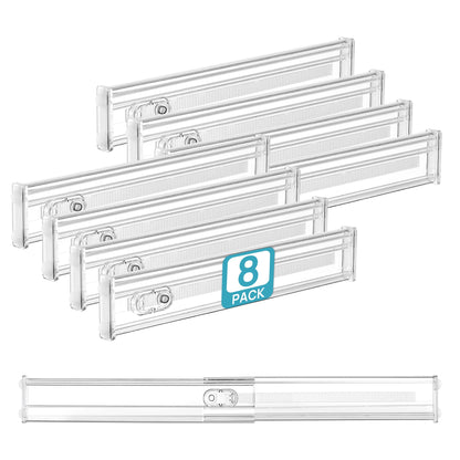 Vtopmart 4" Regular Upgrade Drawer Dividers for Clothes, 12.8"-22.3" 8 Pack