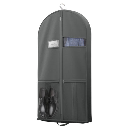 Lazebox 43" Travel Garment Bag with Accessories Zipper Pocket, Heavy Duty Suit Bag for Suits, Tuxedos, Dresses, Coats, Black, 3 packs