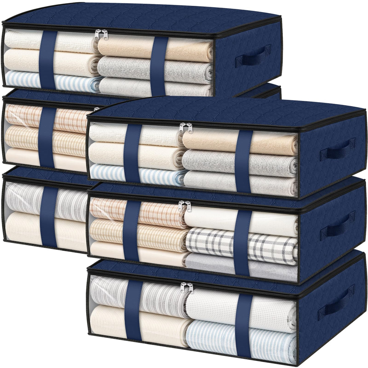 3 Pack Storage Bags, 40L Clothes Storage Containers, Foldable Storage Bins
