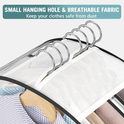 Liuoud Clear Garment Bags for Hanging Clothes 10” Gusseted, 4 Pack, 40”