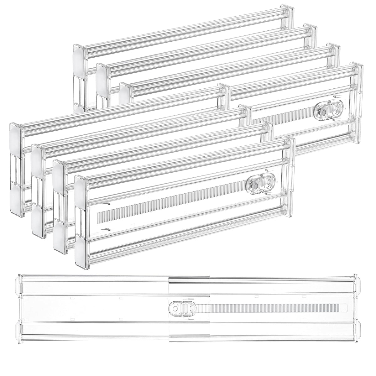 Vtopmart 2.36" Drawer Dividers with Expandable Inserts, 12.8"-22.3", 8 Pack