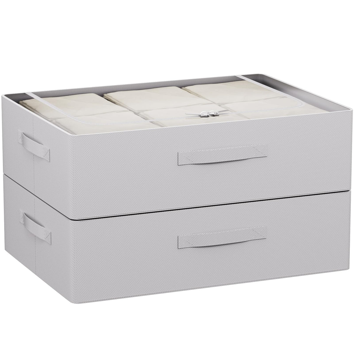 CYhom Under Bed Storage Bins Frame Storage Box Oxford Fabric Sturdy Underbed Container Foldable Stackable Large Capacity Clothes Organizer