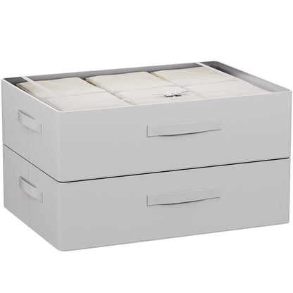 CYhom Under Bed Storage Bins Frame Storage Box Oxford Fabric Sturdy Underbed Container Foldable Stackable Large Capacity Clothes Organizer