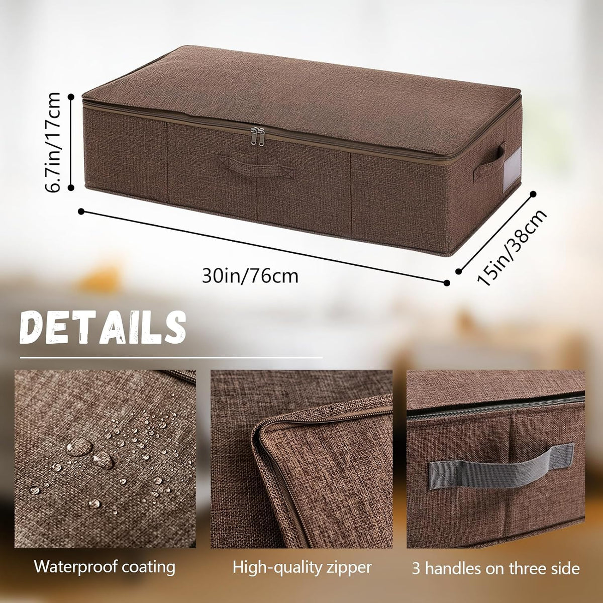Large Lockable Toy Storage Box, Under Bed Discreet Toy Storage, Brown