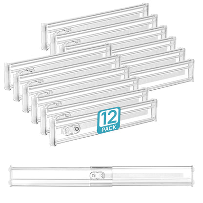 Vtopmart 4" Regular Upgrade Drawer Dividers for Clothes, 12.8"-22.3" 8 Pack