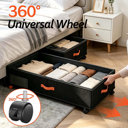 66L 2-Pack ,Under Bed Storage with Wheels , 30" L x 16" W x 7.5" H