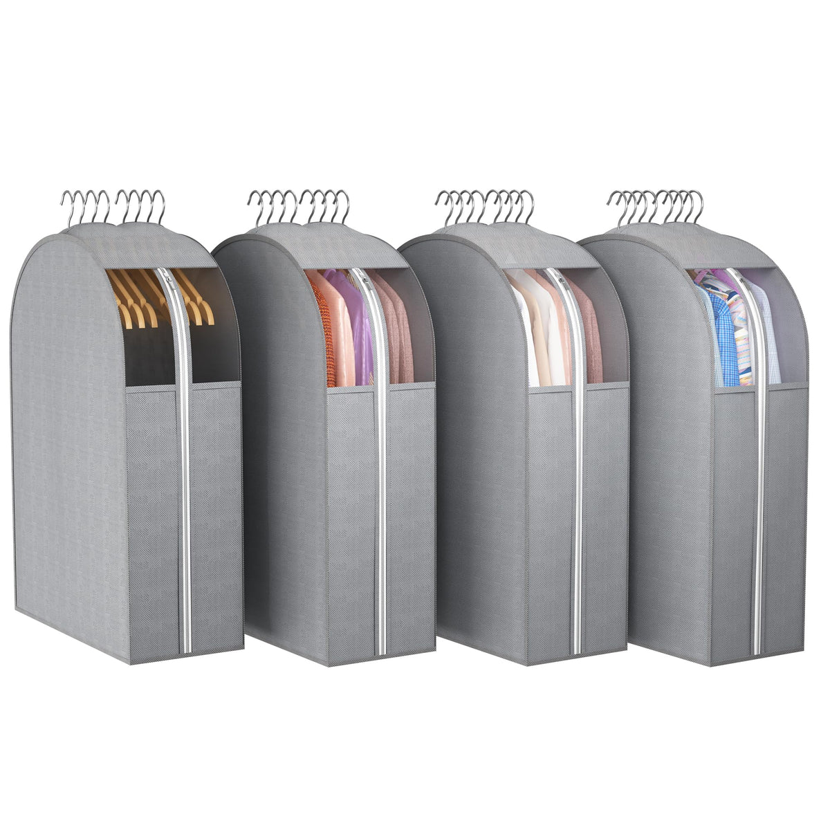 Liuoud Clear Garment Bags for Hanging Clothes 10” Gusseted, 6 Pack, 40”