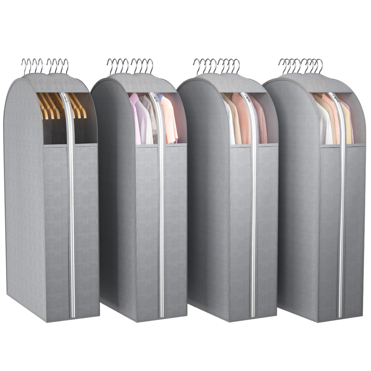 Liuoud Clear Garment Bags for Hanging Clothes 10” Gusseted, 6 Pack, 40”