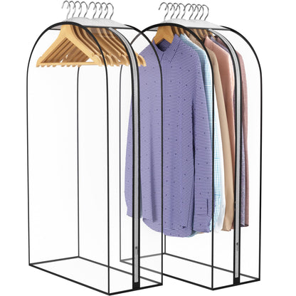 Liuoud Clear Garment Bags for Hanging Clothes 10” Gusseted, 4 Pack, 40”&50”