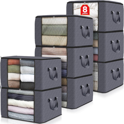 Fab totes 6 Pack Storage Bags for Clothes Blanket Storage Bins with Lids