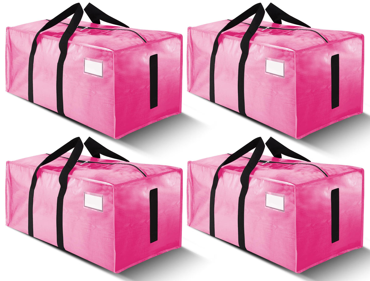 HOMESURE Supports 200lbs Heavy Duty Moving Bags - Strong Zipper & Wrap-Around Handles - Water-Resistant Storage Totes, Durable Alternative to Moving Boxes - 8 Pack - Semi-Transparent