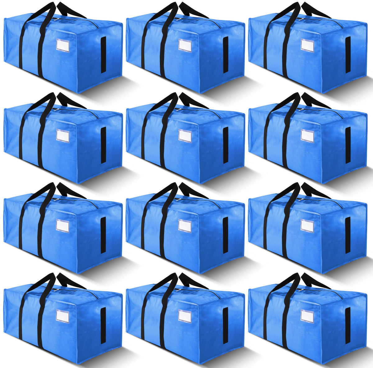 HOMESURE Supports 200lbs Heavy Duty Moving Bags - Strong Zipper & Wrap-Around Handles - Water-Resistant Storage Totes, Durable Alternative to Moving Boxes - 8 Pack - Semi-Transparent
