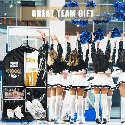 Blushtier 40" Cheer Uniform Garment Bag Cheerleading, Black,Gold