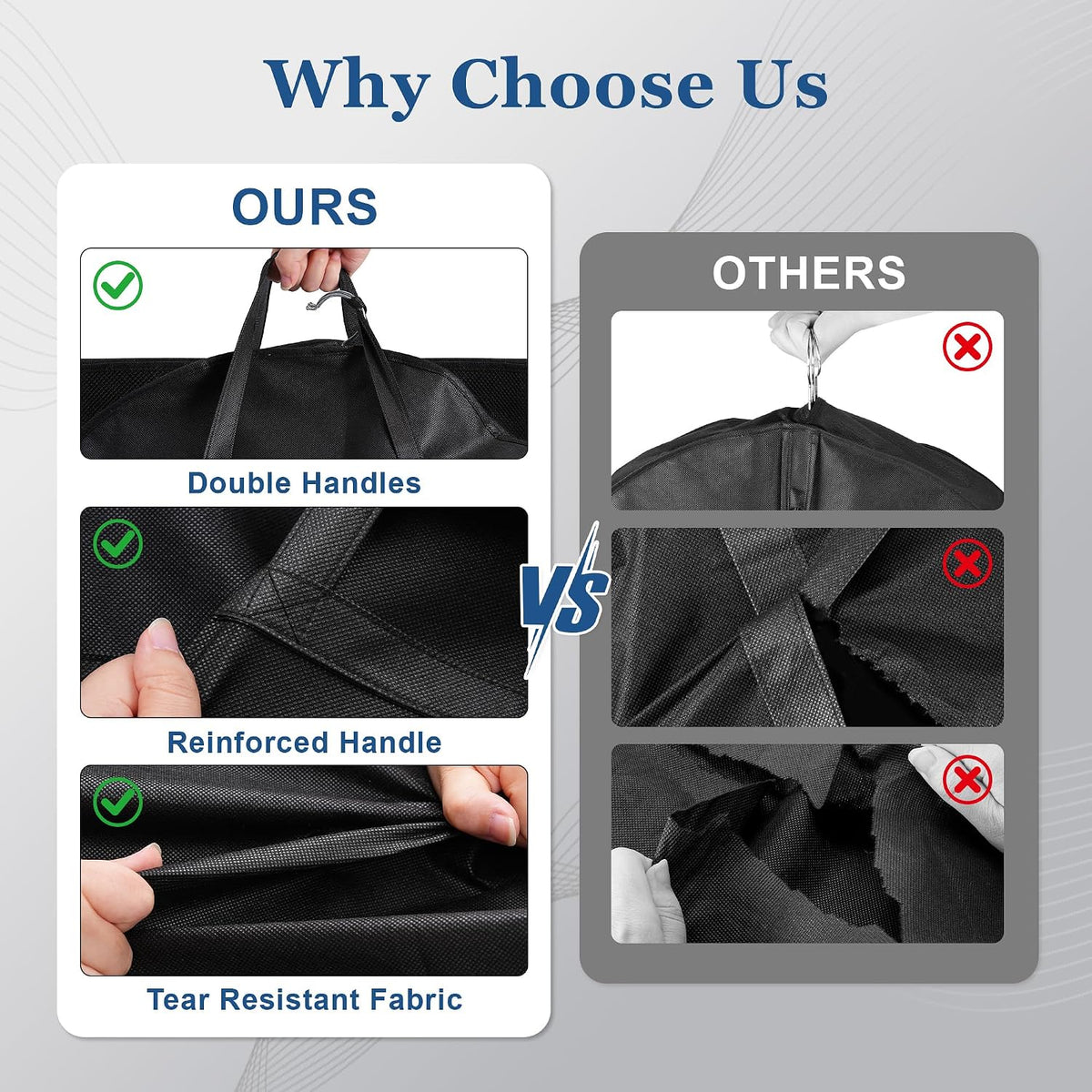 Lzerking 43" Suit Bags with Shoe Storage for Closet Storage and Travel