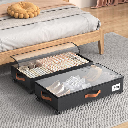 Eastherry Under Bed Storage with Wheels, 2 Pack 36" Extra Long Container