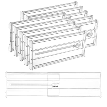 Vtopmart 4" Regular Upgrade Drawer Dividers for Clothes, 12.8"-22.3" 8 Pack
