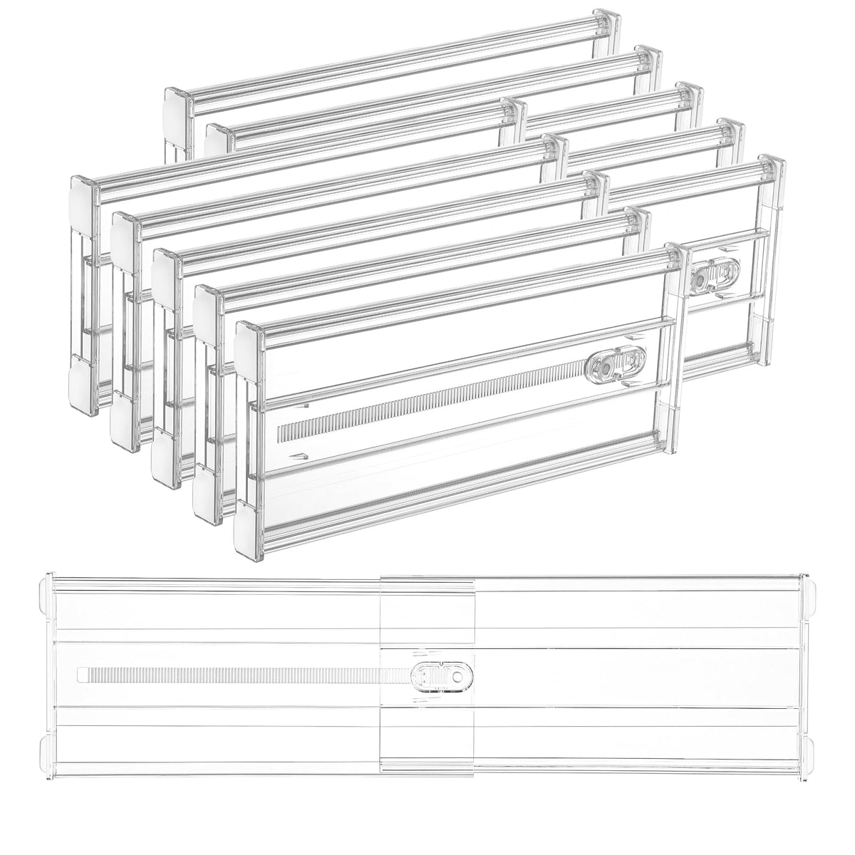 Vtopmart 2.36" Drawer Dividers with Expandable Inserts, 12.8"-22.3", 8 Pack