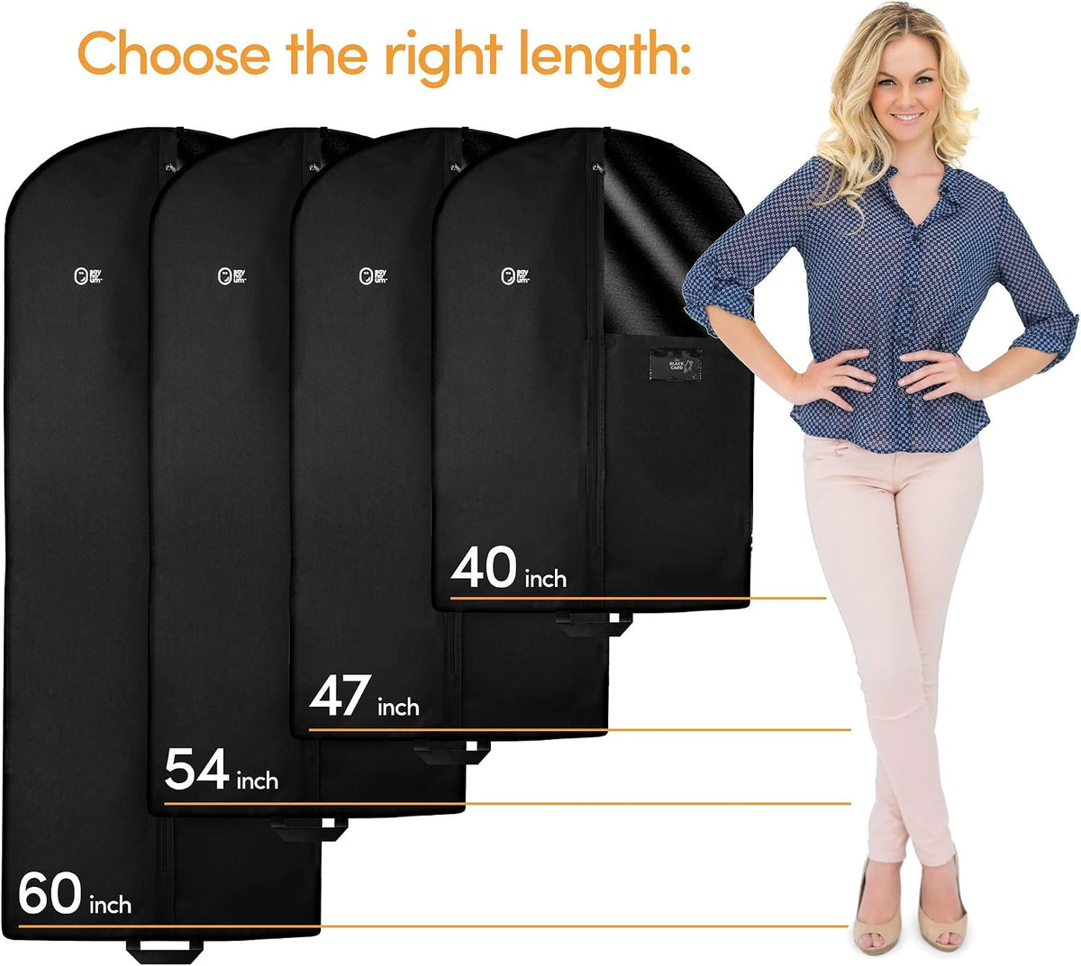 Luxury Storage Garment Bag for Long Coat, Fur, Mink, Gown, Vestment and Choir Robe | 60 Inch + 5 Inch Gusset Cover | Heavy Duty, Hanging, Breathable, Foldable Travel and Wardrobe Clothes Protector