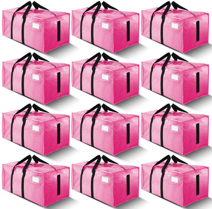 HOMESURE Supports 200lbs Heavy Duty Moving Bags - Strong Zipper & Wrap-Around Handles - Water-Resistant Storage Totes, Durable Alternative to Moving Boxes - 8 Pack - Semi-Transparent