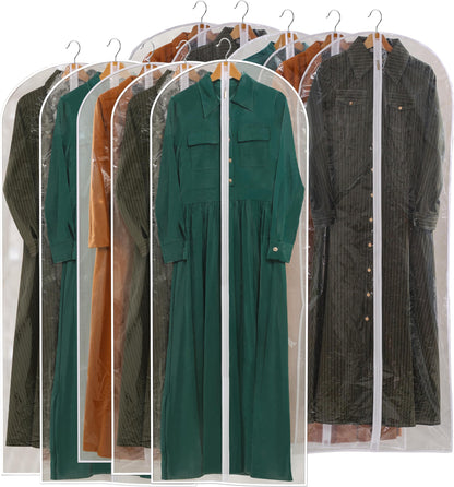 All Clear Garment Bags for Hanging Clothes, 40" Suit Bags for Closet Storage, Plastic Dustproof Suit Cover Bags, Clothes Protectors Bag with zipper for Coats, Jackets, Shirts（10 Packs）