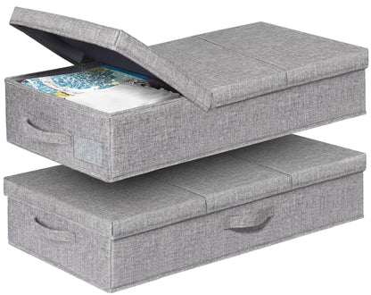 punemi 6.7 in Sturdy Under Bed Clothes Storage Containers, 2Pack, Black