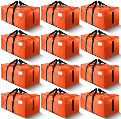 HOMESURE Supports 200lbs Heavy Duty Moving Bags - Strong Zipper & Wrap-Around Handles - Water-Resistant Storage Totes, Durable Alternative to Moving Boxes - 8 Pack - Semi-Transparent