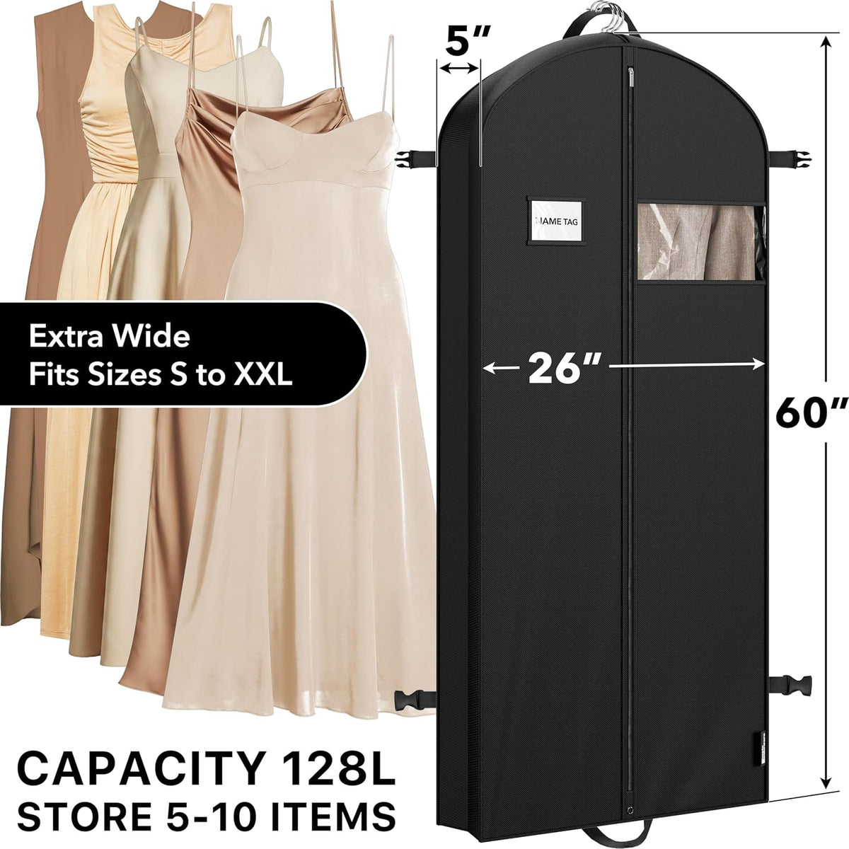 Simple Houseware 60" Travel Garment Bag, Heavy Duty Suit Bag