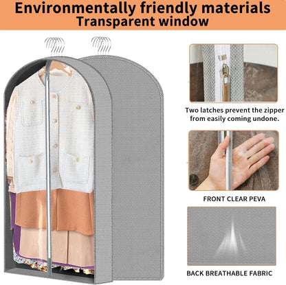 3 Pcs Garment Bags,40" & 50" PVEA Breathable Dust Cover,Dress Bag