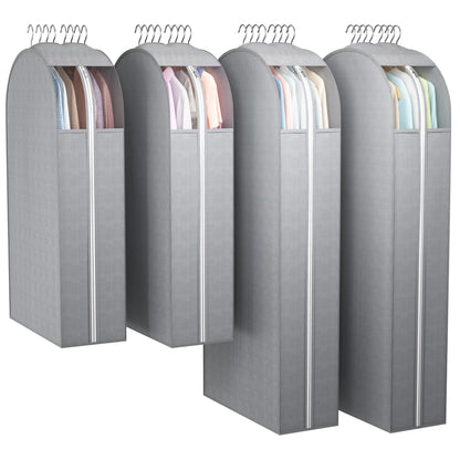 Liuoud Clear Garment Bags for Hanging Clothes 10” Gusseted, 4 Pack, 40”