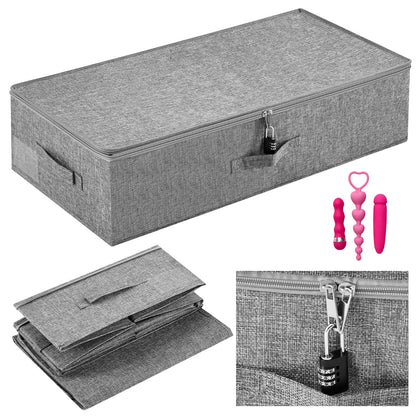 Briwooody 29.9 x 15 x 6.7in Discreet Lockable Under Bed Storage Bag,Black