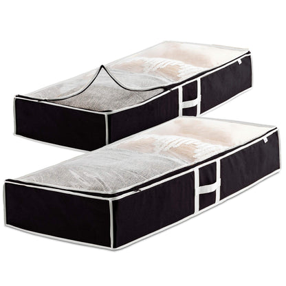 ZOBER Under Bed Storage Bags, Underbed Storage Containers, Gray, 90L 4-Pack