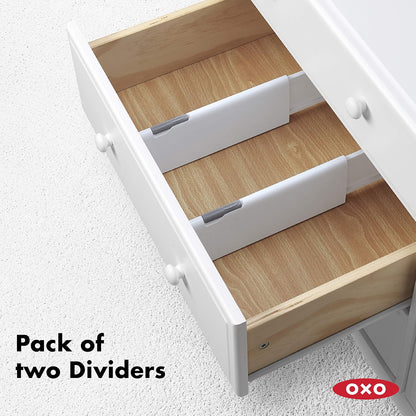 OXO Good Grips Expandable Dresser Drawer Divider, 2-Pack