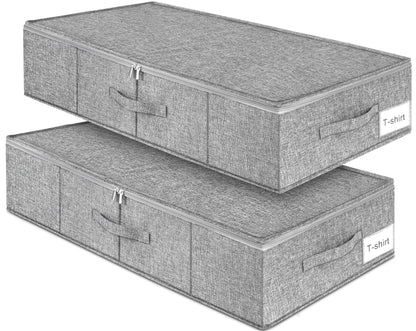 punemi 6.7 in Sturdy Under Bed Clothes Storage Containers, 2Pack, Black