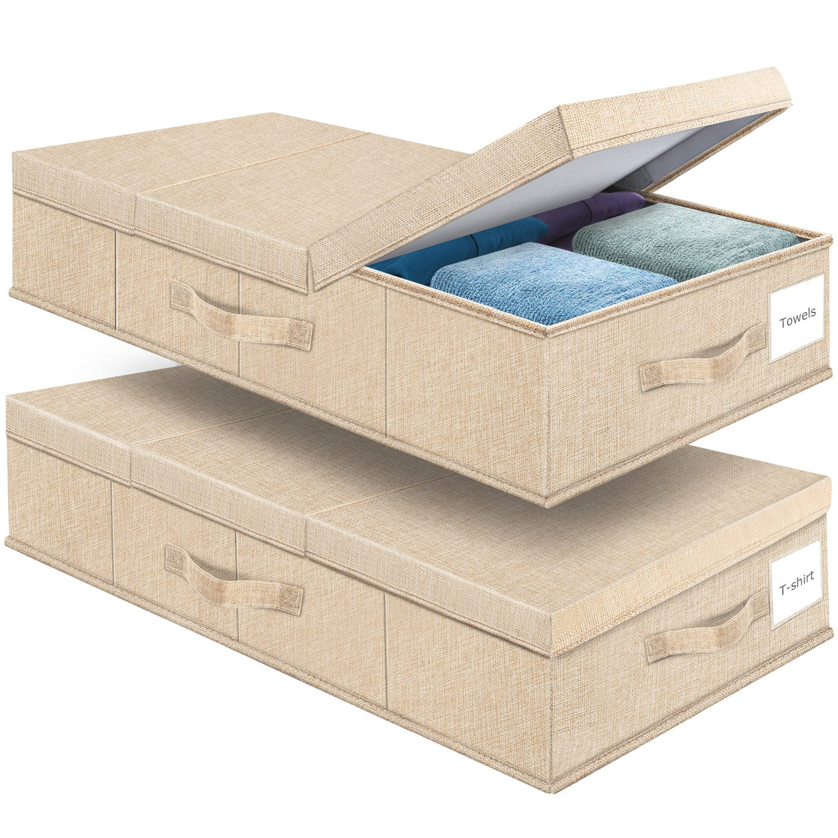 Supowin 2Pack Large Underbed Storage Containers Bin with Lids, Gray