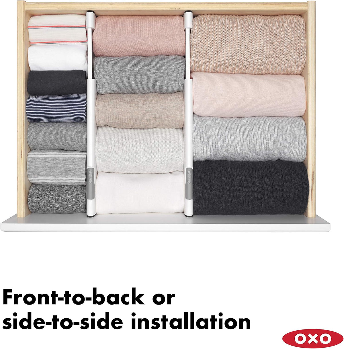 OXO Good Grips Expandable Dresser Drawer Divider, 2-Pack